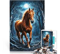 puzzle 1000 pezzi per adulti Cavallo maestoso nella giungla Per il divertimento in famiglia Lista dei desideri con Babbo Natale 38x26cm