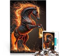 puzzle 1000 pezzi per adulti cavallo nero Aiuta il cervello ad allenare i giocattoli che creano dipendenza per coltivare la pazienza Buon regalo 38x52cm