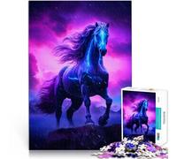 puzzle 1000 pezzi per adulti Cavallo tuono viola Antistress Vacanza in patria Uccidere il tempo con poster abbinato e foglio di quiz 75x50cm