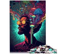 Puzzle 1000 pezzi per adulti cervello psichedelico Puzzle interessanti per la riduzione dello stress Un'opera d'arte per adolescenti dai 14 anni e oltre 50 x 70 cm