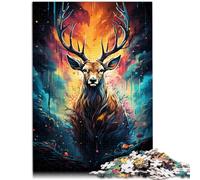 Puzzle 1000 pezzi per adulti cervi animali per regali puzzle 50 x 75 cm con poster assortiti e foglio di domande per i 14 anni