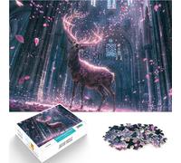 puzzle 1000 pezzi per adulti cervi nella chiesa magica Antistress Vacanza in patria Uccidere il tempo Migliorare l'amore tra le coppie 75x50cm
