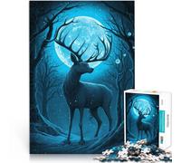 puzzle 1000 pezzi per adulti cervo al chiaro di luna d'epoca Gioco intellettuale giocattolo perché è ideale come regalo per tutta la famiglia 75x50cm