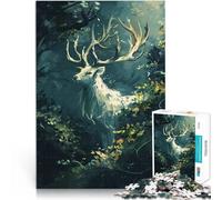 puzzle 1000 pezzi per adulti Cervo bianco nella giungla per il giocattolo di sfida del gioco educativo Lista dei desideri con Babbo Natale 52x38cm