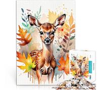 puzzle 1000 pezzi per adulti Cervo con foglie autunnali Antistress Vacanza in patria Uccidere il tempo Collezione di artisti, Belle arti 38x26cm