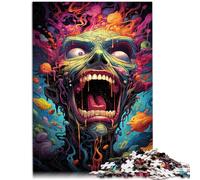 Puzzle 1000 pezzi per adulti che dipingono un teschio di demone giocattoli anti-stress 14,96 "x 20,47 "Migliorare l'amore tra coppie per adolescenti da 14 anni e oltre