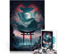 puzzle 1000 pezzi per adulti Chiaro di luna nel cancello torii Giocattolo educativo per l'apprendimento Giocattoli per la decorazione della casa 52x38cm