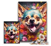 Puzzle 1000 pezzi per adulti Chihuahua Puzzle impossibile per adulti Dimensioni 26x38cm Gioco decorativo fai da te stimolante, giocattolo interattivo per la famiglia