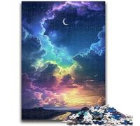 Puzzle 1000 pezzi per adulti Cielo nero con nuvole arcobaleno Giocattoli educativi didattici Giochi per famiglie Migliora l'amore tra coppie 26x38cm