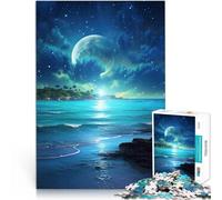 puzzle 1000 pezzi per adulti Cielo notturno dell'oceano blu Gioco impegnativo e gioco in famiglia perché è ideale come regalo per tutta la famiglia 38x26cm
