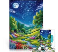 puzzle 1000 pezzi per adulti Cielo notturno sulla valle lussureggiante Gara di velocità delle mani Giocattoli per la decorazione della casa 38x26cm