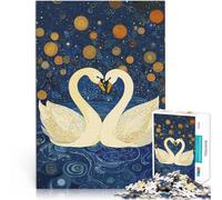 puzzle 1000 pezzi per adulti Cigni nella notte stellata per il giocattolo di sfida del gioco educativo offerte come regali per tutta la famiglia 52x38cm