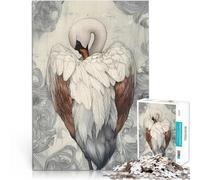 puzzle 1000 pezzi per adulti Cigno in cornice ornata per il giocattolo di sfida del gioco educativo Decorazioni e regali unici per la casa 52x38cm