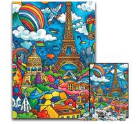 Puzzle 1000 pezzi per adulti Città colorata Puzzle in cartone Attività educativa per abilità cognitive Miglioramento delle abilità cognitive 26X38CM/10,23x14,96 pollici