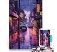 puzzle 1000 pezzi per adulti Città della pioggia Pixel Art a 16 bit Analisi e logica Decorazione murale Regali unici per compleanno e Natale 75x50cm