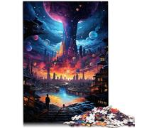 Puzzle 1000 pezzi per adulti città notturna buia giochi educativi a casa giocattoli fai da te 26 x 38 cm collezione di artisti belle arti per adolescenti dai 14 anni e oltre
