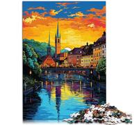 Puzzle 1000 pezzi per adulti Città vecchia di Zurigo, gioco educativo sfida giocattolo 26 x 38 cm, regalo a tutta la famiglia