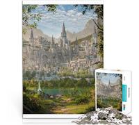 puzzle 1000 pezzi per adulti Cittadella sul lago Giocattoli educativi per l'apprendimento Giochi per famiglie Decorazione d'arte per la casa 75x50cm
