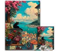 Puzzle 1000 pezzi per adulti City Street Cat Puzzle in legno Giochi educativi Antistress, giocattoli per la decorazione della casa per età 14 50X75CM