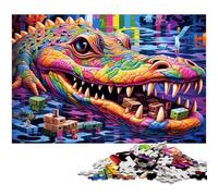 Puzzle 1000 pezzi per adulti, coccodrillo del Nilo psichedelico, puzzle impossibili per adulti, idea regalo di compleanno, gioco rompicapo impegnativo 50x75CM / 19,68x29,52 pollici