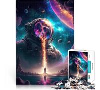 puzzle 1000 pezzi per adulti Colori del pianeta spaziale per il giocattolo di sfida del gioco educativo Lista dei desideri con Babbo Natale 50x70cm