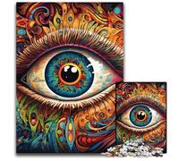 Puzzle 1000 pezzi per adulti con occhi psichedelici, puzzle in legno, gioco interattivo per famiglie, regalo artigianale con opere d'arte colorate, 50x75CM/19,68x29,52 pollici