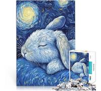 puzzle 1000 pezzi per adulti Coniglietto della notte stellata Gioco di famiglia antistress sfida difficile Regalo di opere d'arte 75x50cm