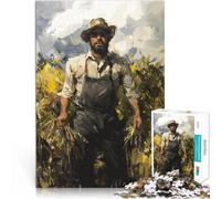 puzzle 1000 pezzi per adulti Contadino del campo di grano Gioco impegnativo e gioco in famiglia è ideale come regalo per tutta la famiglia 38x26cm
