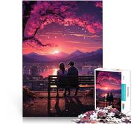 puzzle 1000 pezzi per adulti Coppia che guarda il tramonto Riduzione dello stress interessante è ideale come regalo per tutta la famiglia 52x38cm