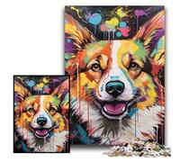 Puzzle 1000 pezzi per adulti Corgi Graffiti Puzzle impossibili per adulti 50x75cm adolescenti, coppie e amici per compleanni, Natale