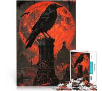 puzzle 1000 pezzi per adulti Corvo e la luna di sangue Difficile da completare ma divertente e umoristico Ottimo regalo per i giochi 38x26cm