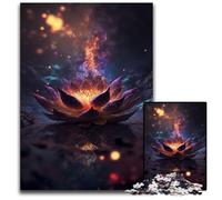 Puzzle 1000 pezzi per adulti Cosmic Bloom Black Lotus Puzzle in cartone per adulti Rompicapo impegnativo - Giocattolo rilassante per adolescenti 26X38CM/10,23x14,96 pollici
