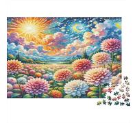 Puzzle 1000 Pezzi Per Adulti - Dahlia - Festa Aziendale - 1000pcs (75x50cm) - Relax Anti-Stress & Decorazione Casa