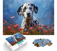 puzzle 1000 pezzi per adulti Dalmata in un campo di fiori Gioco intellettuale giocattolo Attività divertenti a casa, regali di compleanno, regali di viaggio, 50x70cm