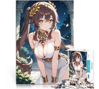 puzzle 1000 pezzi per adulti Dea degli anime in abito bianco Vacanza a casa: uccidere il tempo con poster abbinato e foglio di quiz 38x26cm