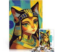 puzzle 1000 pezzi per adulti Dea egizia Bastet Difficile da completare ma divertente e umoristico Adatto per la decorazione del desktop 38x26cm
