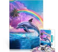 puzzle 1000 pezzi per adulti Delfino che salta arcobaleno Giocattoli per l'intrattenimento in famiglia Decorazioni e regali unici per la casa 75x50cm