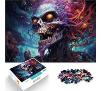 Puzzle 1000 pezzi per adulti demone inferno malvagio puzzle decorazione per la casa con poster coordinato e foglia, domande per adolescenti 14 anni e oltre, 26 x 38 cm