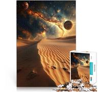 puzzle 1000 pezzi per adulti Deserto sotto il cielo cosmico Gioco intellettuale giocattolo con poster abbinato e foglio di quiz 75x50cm