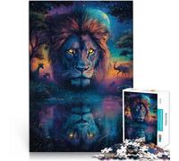 puzzle 1000 pezzi per adulti Dipingere a colori il leone Difficile da completare ma divertente e umoristico Interazione genitore-figlio 52x38cm