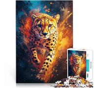 puzzle 1000 pezzi per adulti Dipingere il ghepardo Difficile da completare ma divertente e umoristico è ideale come regalo per tutta la famiglia 75x50cm