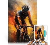 puzzle 1000 pezzi per adulti Dipinto ad olio di un ciclista Giochi educativi Decorazione della casa Migliorare l'amore tra le coppie 38x26cm
