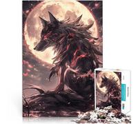 puzzle 1000 pezzi per adulti dipinto anime lupo nero per il giocattolo di sfida del gioco educativo Collezione di artisti, Belle arti 38x26cm