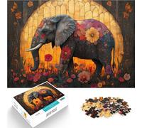 puzzle 1000 pezzi per adulti Dipinto astratto Elefante Giocattolo educativo intellettuale decomprimente con poster abbinato e foglio di quiz 52x38cm