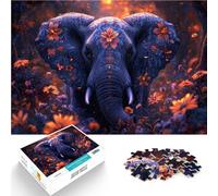 puzzle 1000 pezzi per adulti Dipinto astratto Elefante per il giocattolo di sfida del gioco educativo con poster abbinato e foglio di quiz 38x52cm