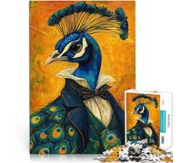 puzzle 1000 pezzi per adulti Dipinto del pavone gentiluomo Gioco impegnativo e gioco in famiglia Lista dei desideri con Babbo Natale 52x38cm