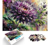 puzzle 1000 pezzi per adulti Dipinto di fiori viola per il giocattolo di sfida del gioco educativo è ideale come regalo per tutta la famiglia 75x50cm