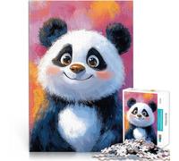 puzzle 1000 pezzi per adulti Dipinto di panda sorridente per il giocattolo di sfida del gioco educativo Lista dei desideri con Babbo Natale 38x26cm