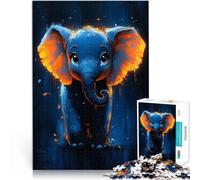 puzzle 1000 pezzi per adulti Dipinto di un simpatico elefante Sfida di gioco educativo giocattolo Lista dei desideri con Babbo Natale 38x26cm