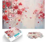 puzzle 1000 pezzi per adulti Dipinto floreale rosso Giocattolo educativo intellettuale decomprimente è ideale come regalo per tutta la famiglia 75x50cm